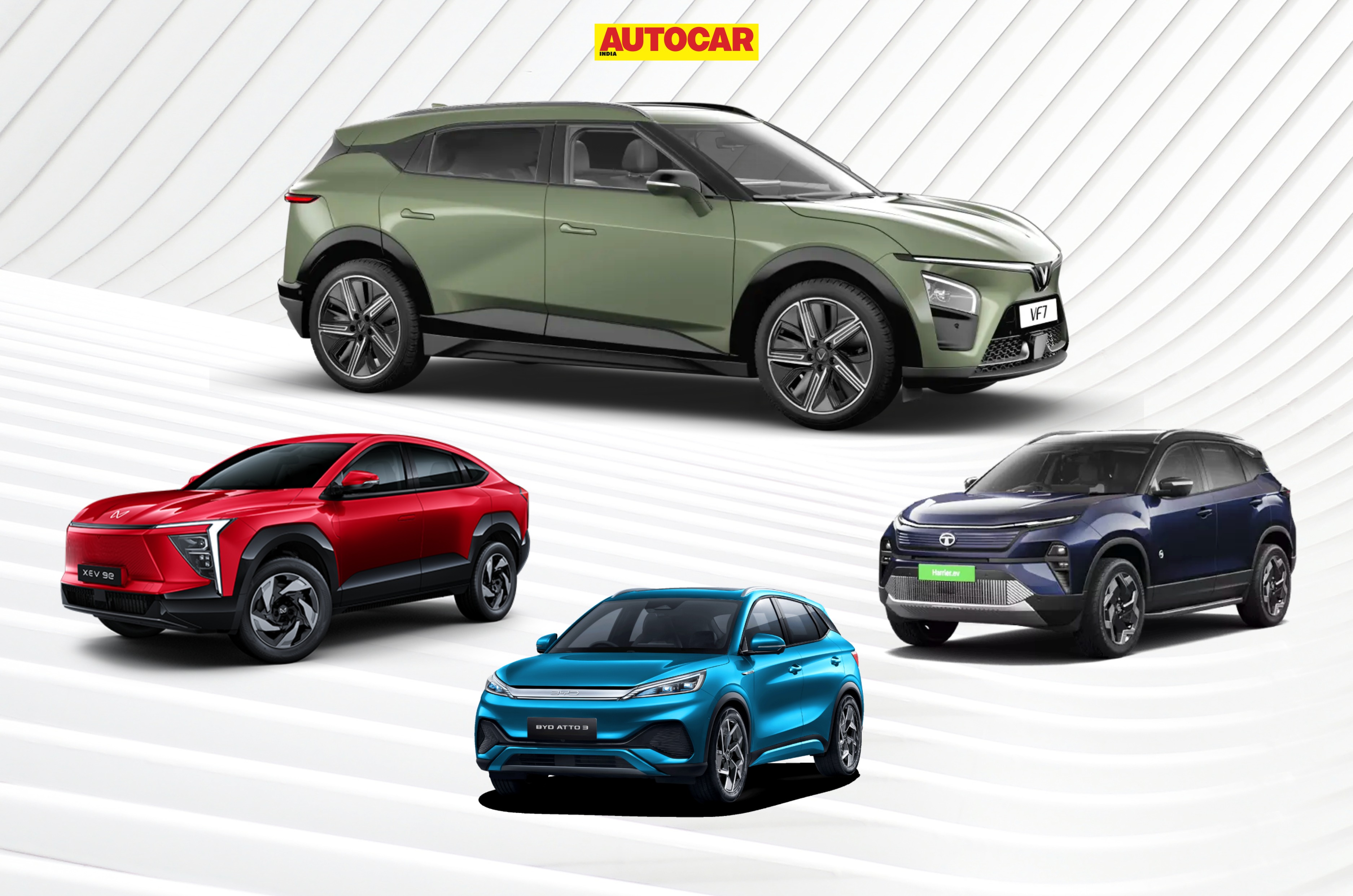 2025 vinfast vf7 price range specs comparison tata harrier ev mahindra xev 9e byd atto 3